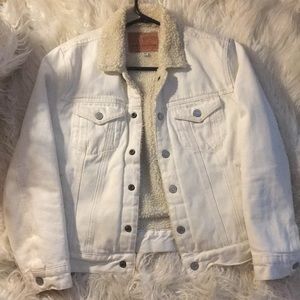 White luck brand jean jacket womens medium